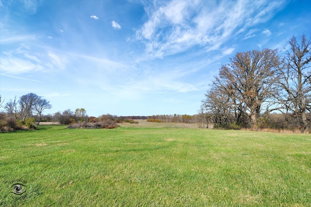 view of yard with a rural view