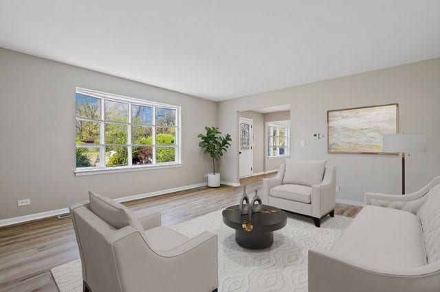 living room featuring light hardwood / wood-style flooring