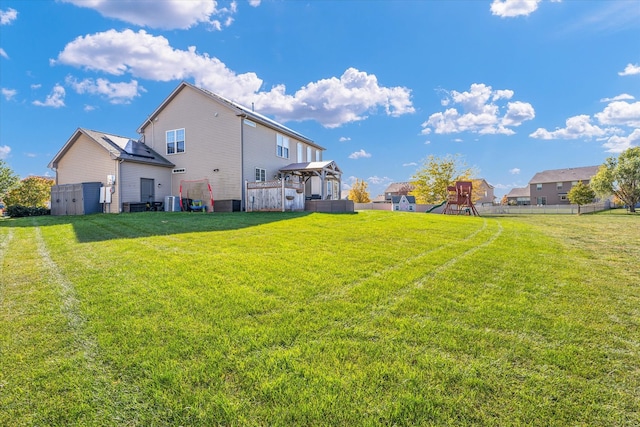 view of yard with a playground