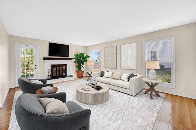 living room featuring hardwood / wood-style flooring