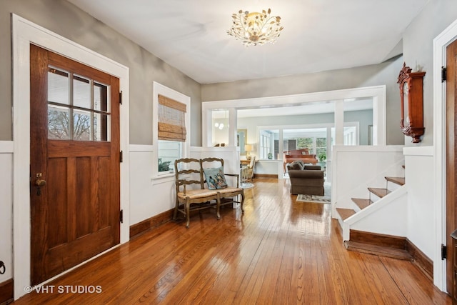 foyer featuring hardwood / wood-style floors