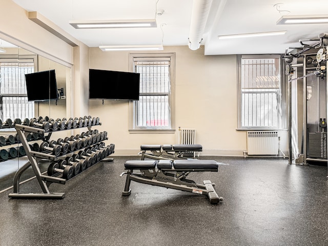 gym with radiator