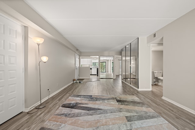 hallway featuring hardwood / wood-style floors