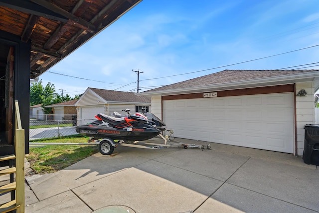 view of garage