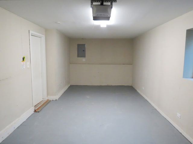 basement featuring electric panel