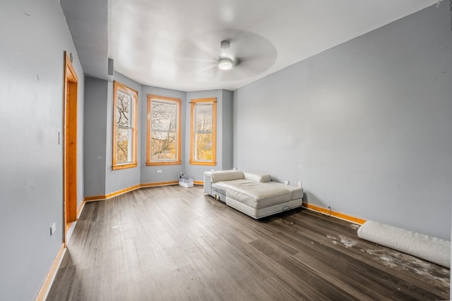 5338 S Wood St, Chicago, IL 60609 - unfurnished room featuring wood finished floors and ceiling fan