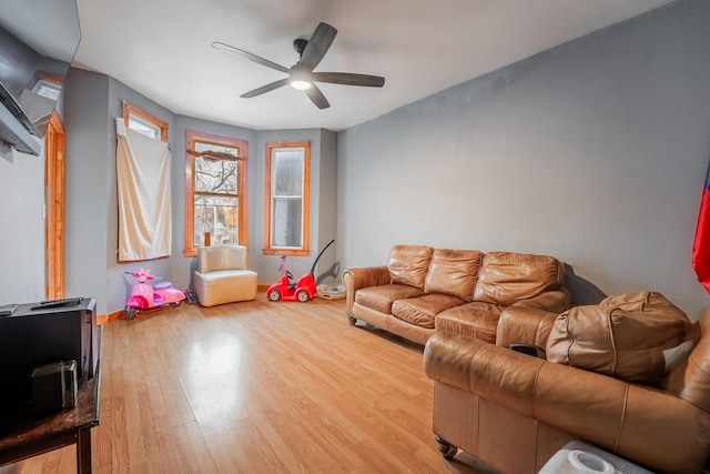 5338 S Wood St, Chicago, IL 60609 - living area with ceiling fan and light wood finished floors