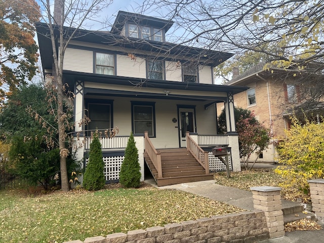 italianate home with a porch