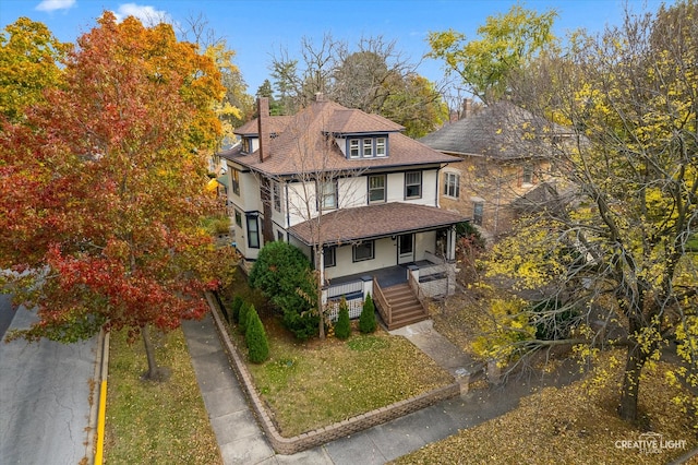 view of front of property with covered porch