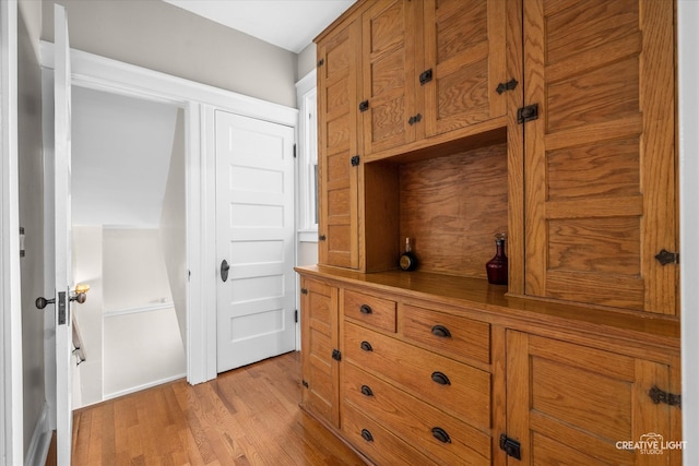 interior space with hardwood / wood-style floors