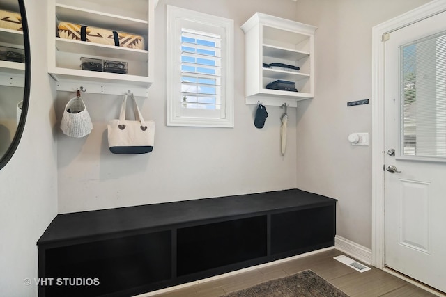 mudroom featuring hardwood / wood-style flooring