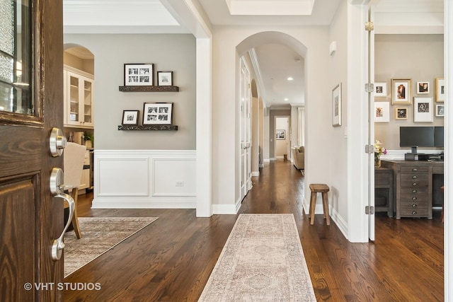 foyer featuring dark hardwood / wood-style flooring