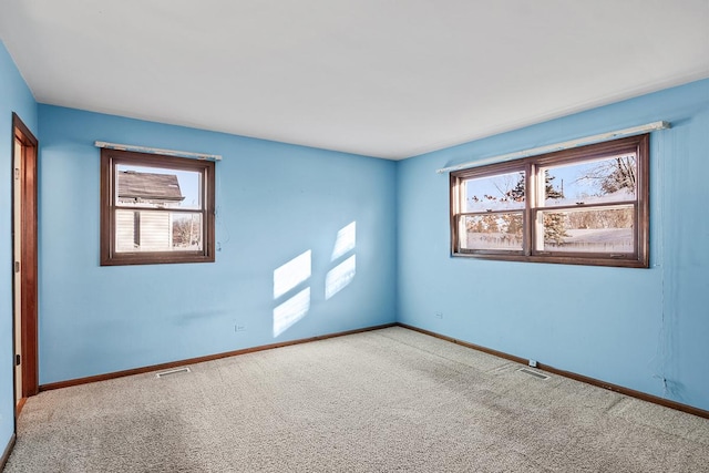 carpeted spare room with a healthy amount of sunlight