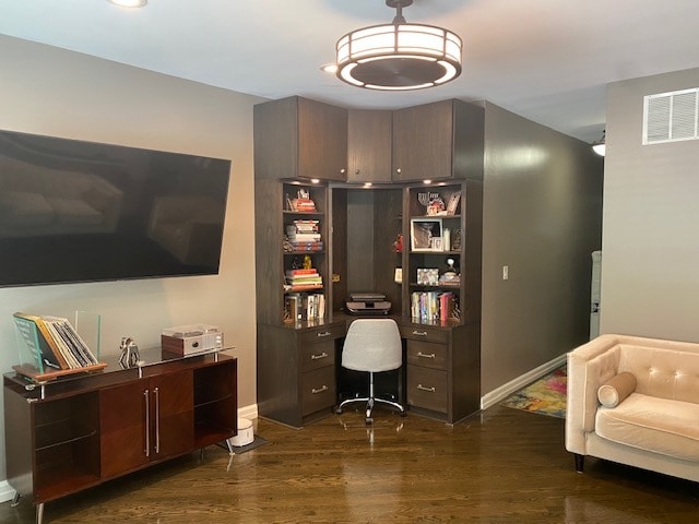 office featuring dark hardwood / wood-style floors