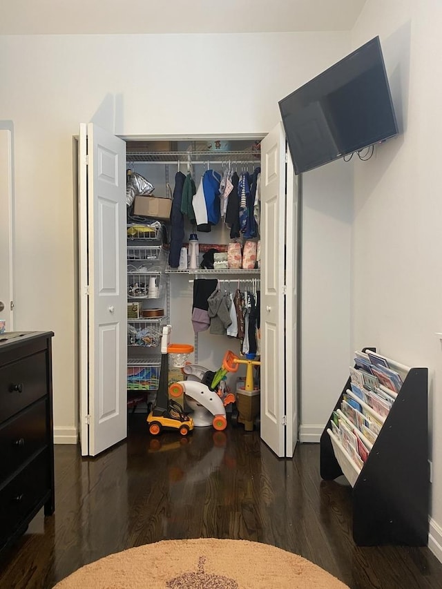 1334 S Wabash Ave Unit B, Chicago, IL 60605 - bedroom featuring a closet, wood finished floors, and baseboards