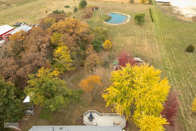 aerial view with a rural view