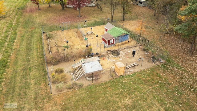 aerial view featuring a rural view