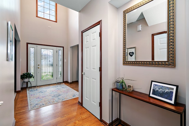 entrance foyer with light wood-type flooring