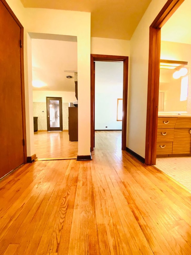 interior space with light wood-type flooring