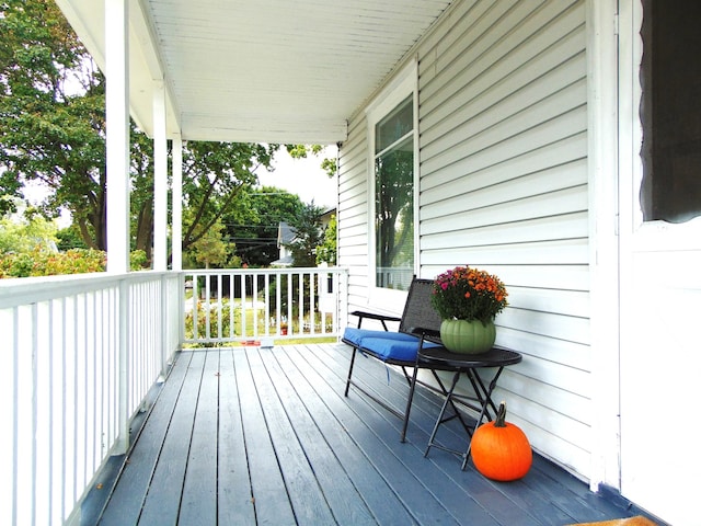 deck with a porch