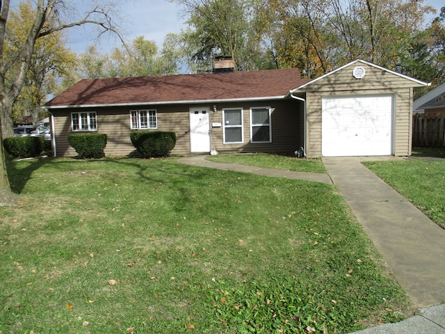 ranch-style home featuring a front yard