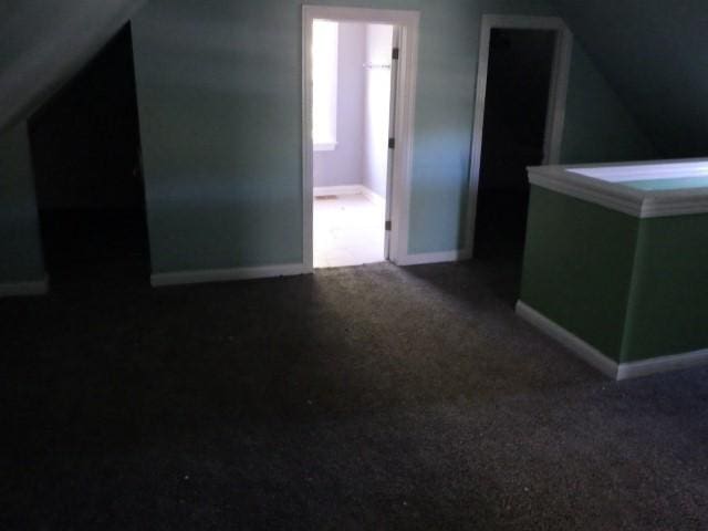 7732 S Muskegon Ave, Chicago, IL 60649 - additional living space featuring carpet floors, vaulted ceiling, and baseboards