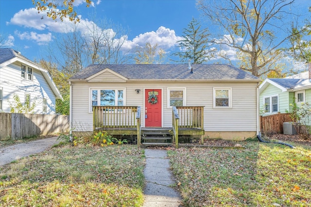 bungalow-style house with central AC