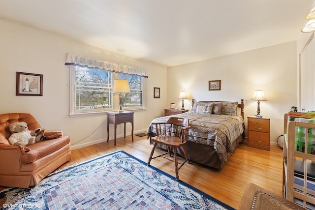 bedroom featuring light hardwood / wood-style floors