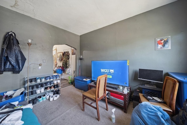 7505 S Emerald Ave, Chicago, IL 60620 - office area featuring carpet and arched walkways