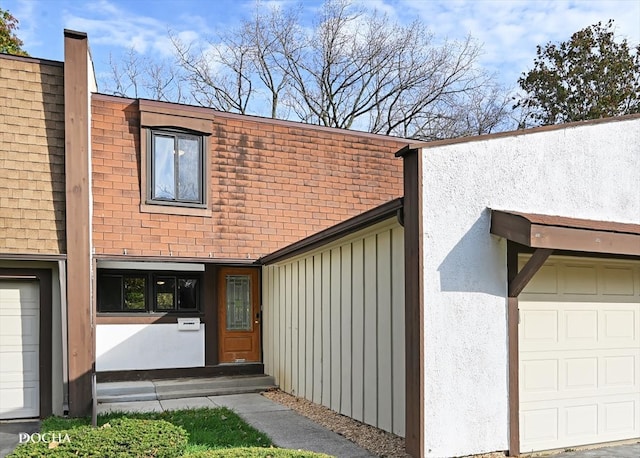 property entrance featuring a garage