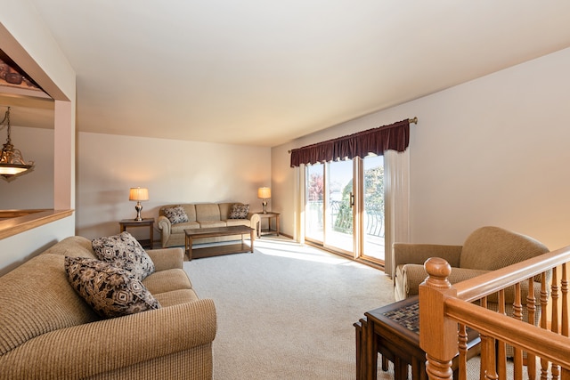 living room with carpet