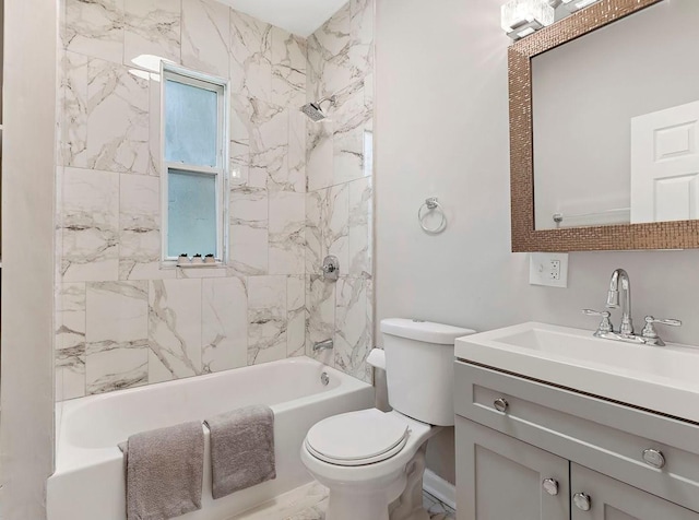 9208 S Dobson Ave, Chicago, IL 60619 - bathroom featuring vanity, toilet, and washtub / shower combination