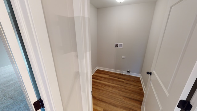 laundry room featuring hookup for a washing machine and wood-type flooring