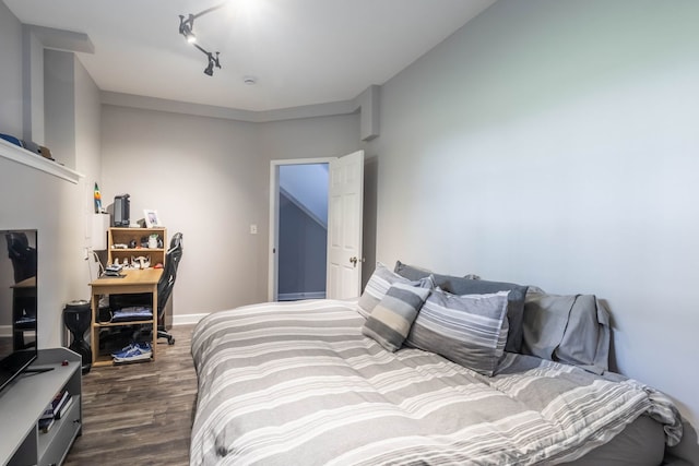 bedroom featuring dark wood-type flooring