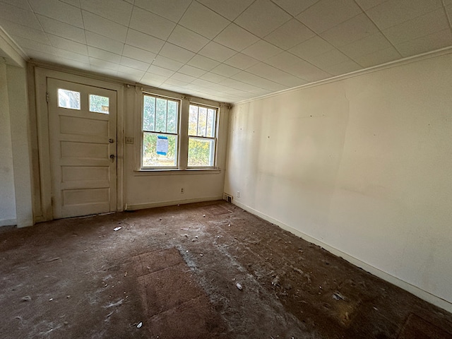 foyer entrance with crown molding