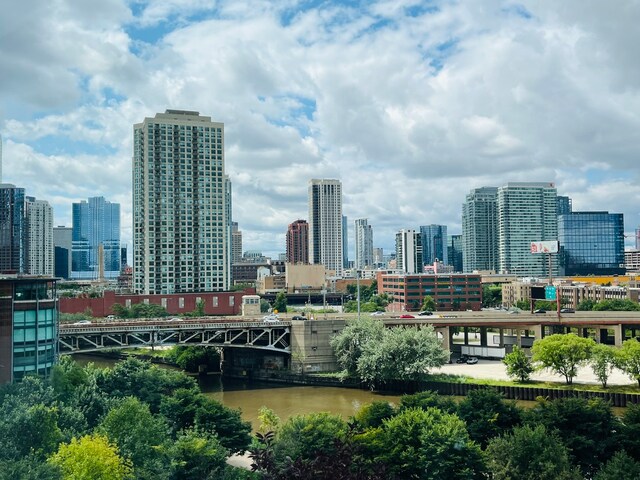 view of city featuring a water view