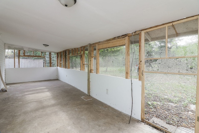 view of unfurnished sunroom