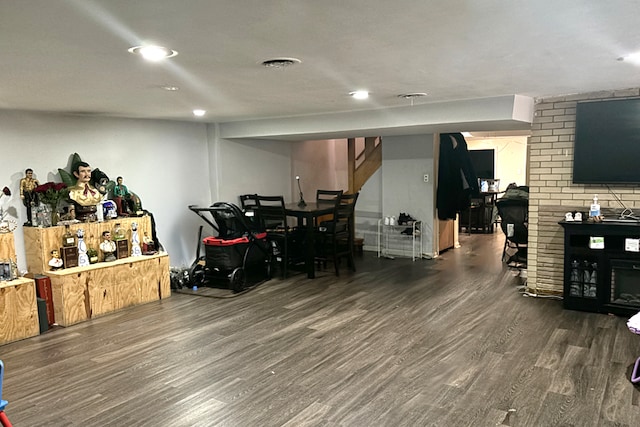 interior space featuring dark hardwood / wood-style floors