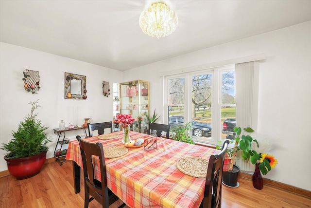 dining area featuring wood-type flooring