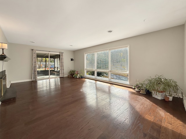 living room with hardwood / wood-style floors