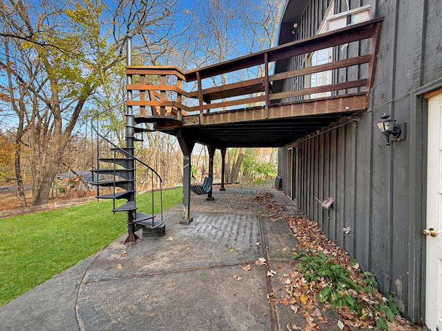 view of patio / terrace with a wooden deck