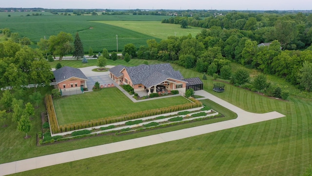 bird's eye view with a rural view