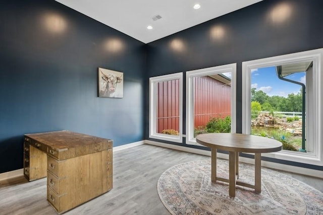 office featuring hardwood / wood-style floors