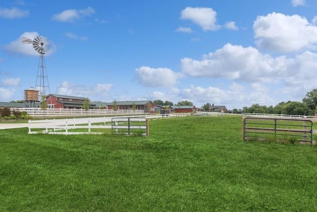 view of community with a rural view