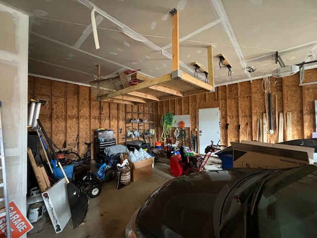 view of garage