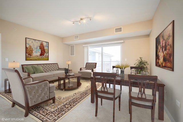 living room with carpet flooring