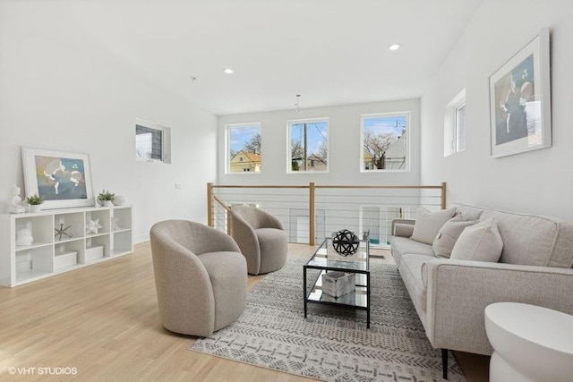 living room featuring light hardwood / wood-style flooring