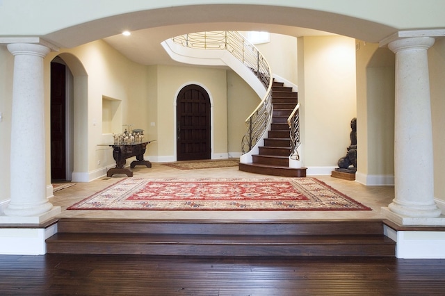 entryway featuring hardwood / wood-style flooring