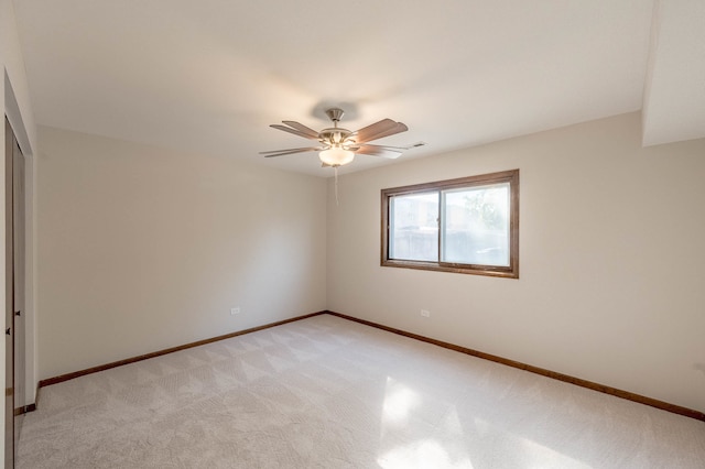 interior space with ceiling fan