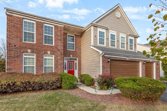 view of front of property featuring a garage